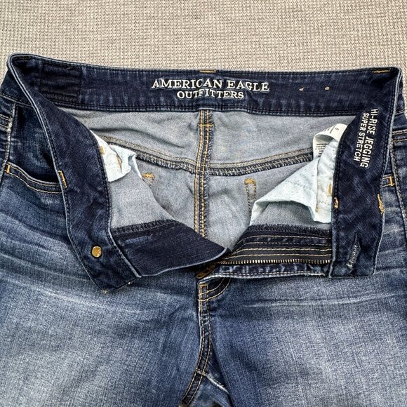 American Eagle Outfitters Size 6 Hi-Rise Jegging Super Stretch Reg Blue Denim - Picture 5 of 12